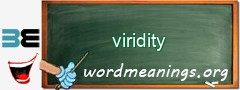 WordMeaning blackboard for viridity